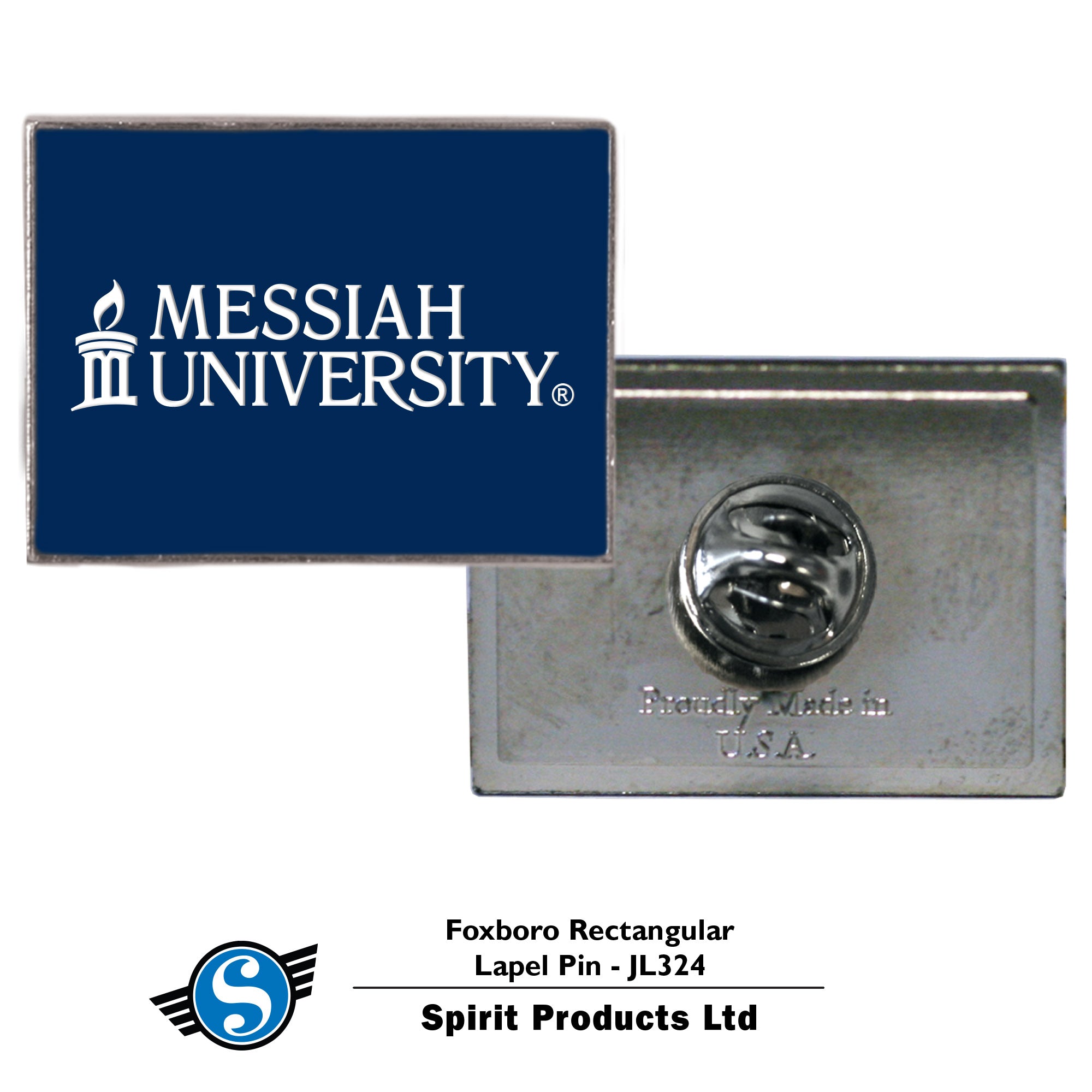 Foxboro Rectangular Lapel Pin | Navy