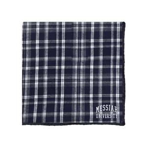 Premium Flannel Blanket, Navy & White Plaid  (F22)