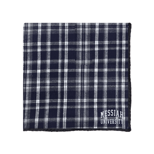 Flannel Blanket, Navy/White Plaid (F24)