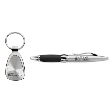 2PC Pen and Key Chain Gift Set, Silver