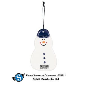 Spirit Kenny the Snowman Ceramic Ornament, Navy